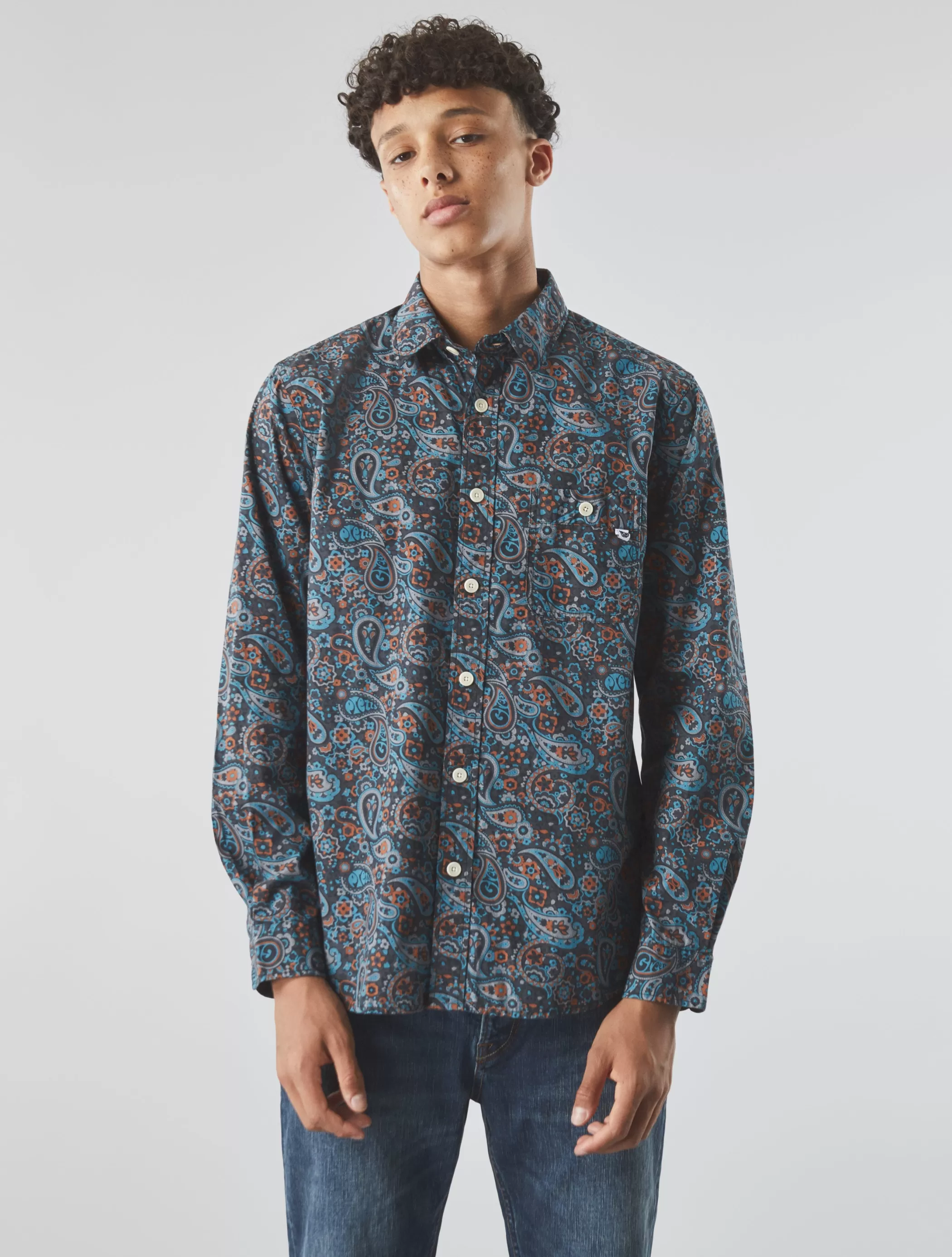 Outlet Dark Grey Wonderwall Paisley Shirt Shirts